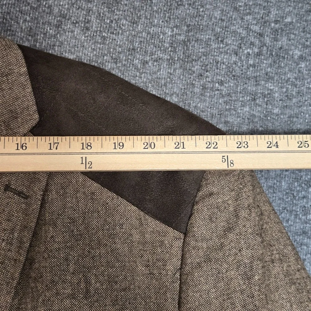 Linea Uomo Luxury Tweed Blazer Sport Coat Sz 56 Long Wool Shoulder‎ Patch